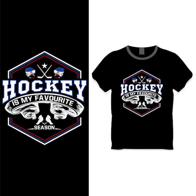 Hockey is mijn favoriete seizoens-t-shirtontwerpconcept