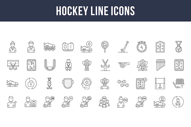 Hockey lijn iconen