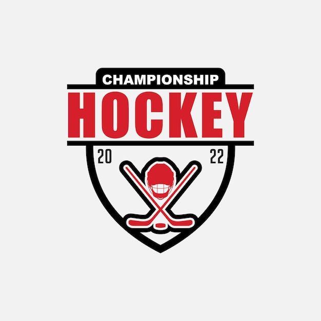 hockey logo badge design template