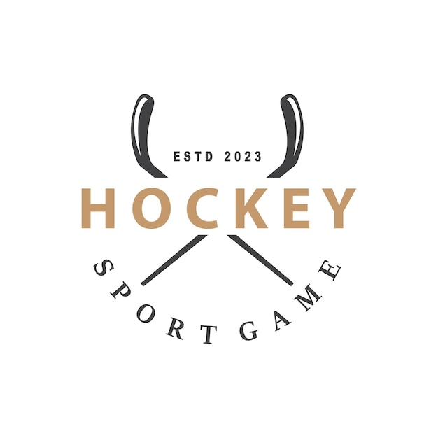 Hockey Logo Design Sports Game Symbol Template