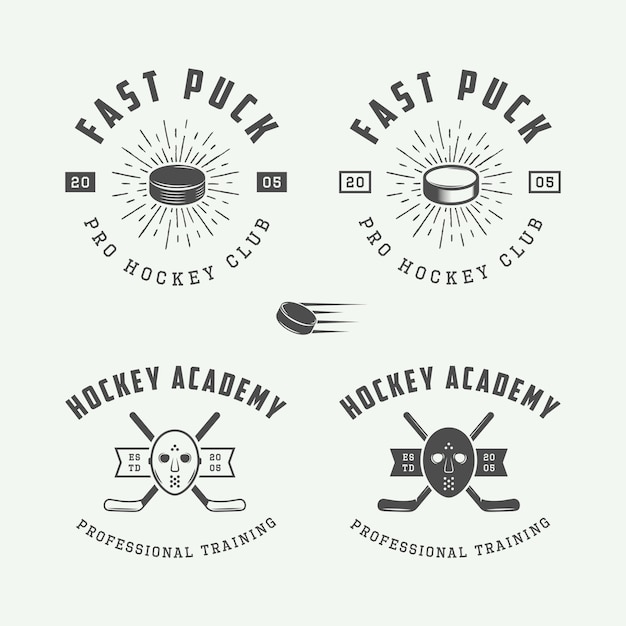 Hockey logo set