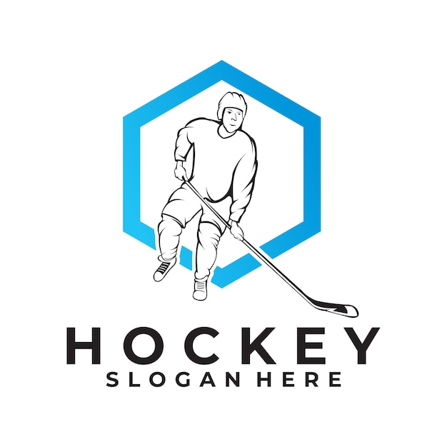 Hockey logo vector ontwerp silhouet