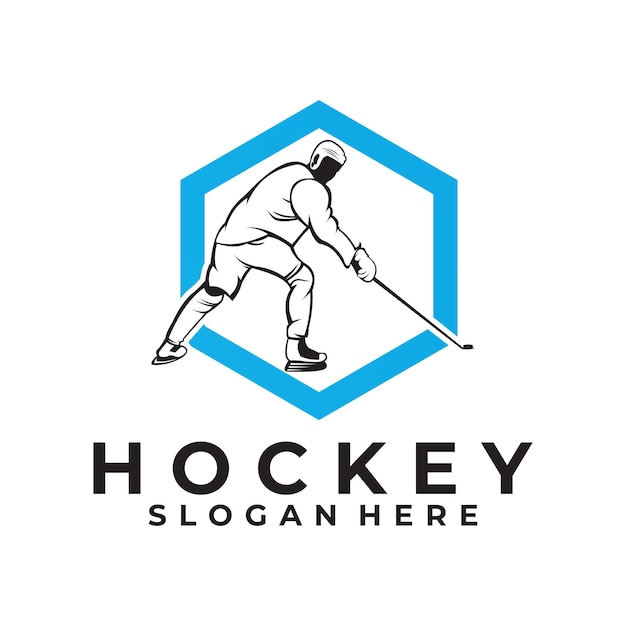 Hockey logo vector ontwerp silhouet