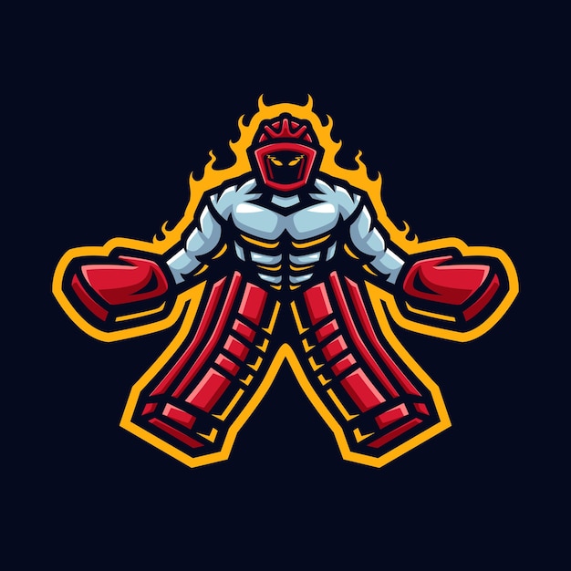 Вектор Логотип хоккейного талисмана для хоккейной команды и сообщества