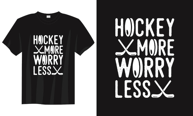Vector hockey meer zorgen minder vintage typografie hockey tshirt ontwerp illustratie