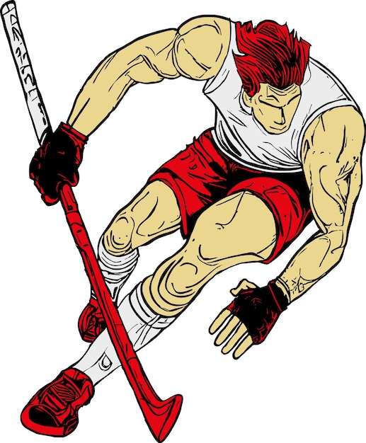 Vector hockey player run