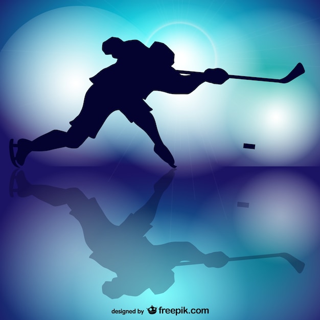 Giocatore di hockey silhouette vettoriali