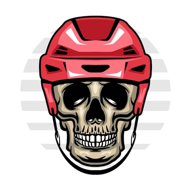 Hockey player skull illustration