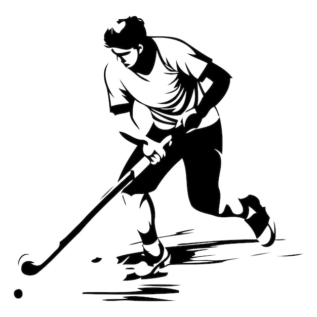 Hockey player vector illustration hockey player with stick and puck