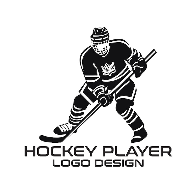 Hockey Player vector logo ontwerp