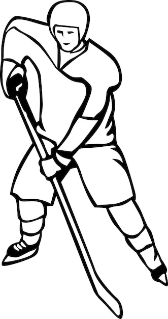 A hockey player with a stick in his hand.