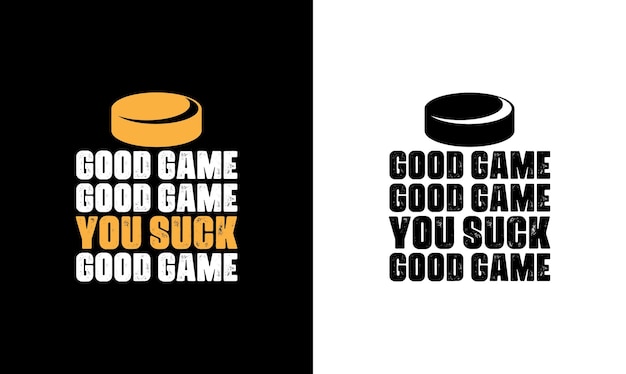 Hockey Quote T 셔츠 디자인, 타이포그래피