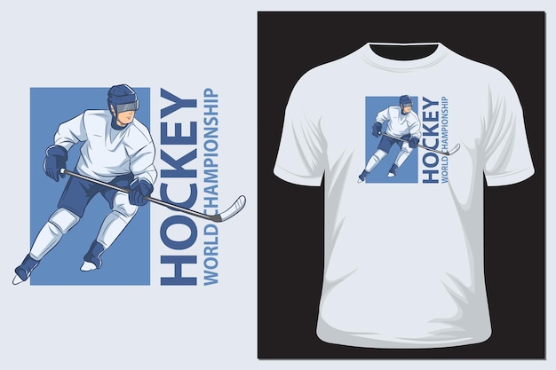 Hockey speler. Vectorillustratie Eps10. T-shirt ontwerp.