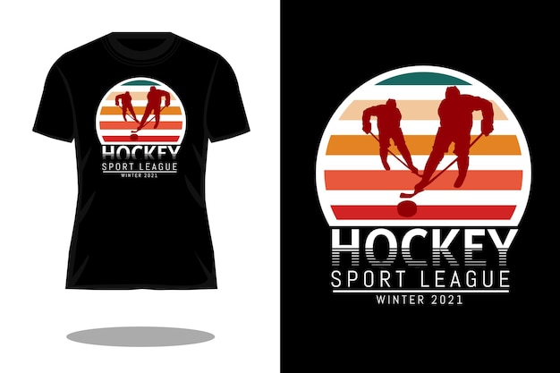 Hockey sport league retro t shirt design