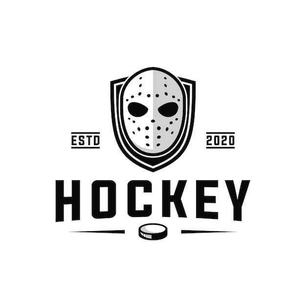 Vector hockey sport vector grafische sjabloon ijs sporttoernooi in badge embleem stijl illustratie