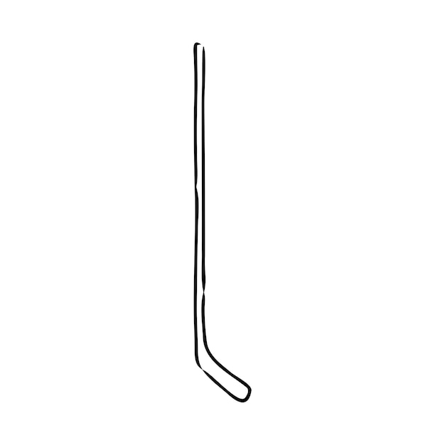 Hockey stick isolated on white sketch vector illustration