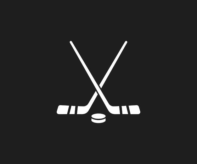 Hockey sticks and puck icon