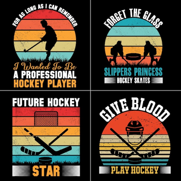 Vector hockey t-shirt design bundle