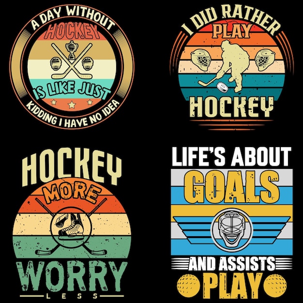 하키 티셔츠 디자인 또는 하키 스포츠 선수 티셔츠 또는 포스터 벡터 요소