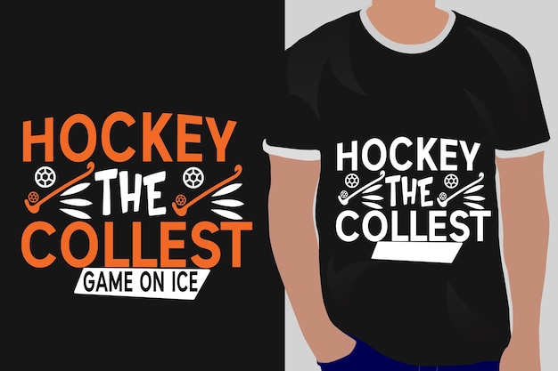 Vector hockey typografie grafisch t-shirtontwerp voor hockey the collest