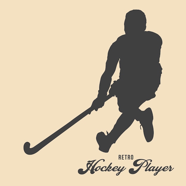 Hockeyspeler silhouet vector illustratie