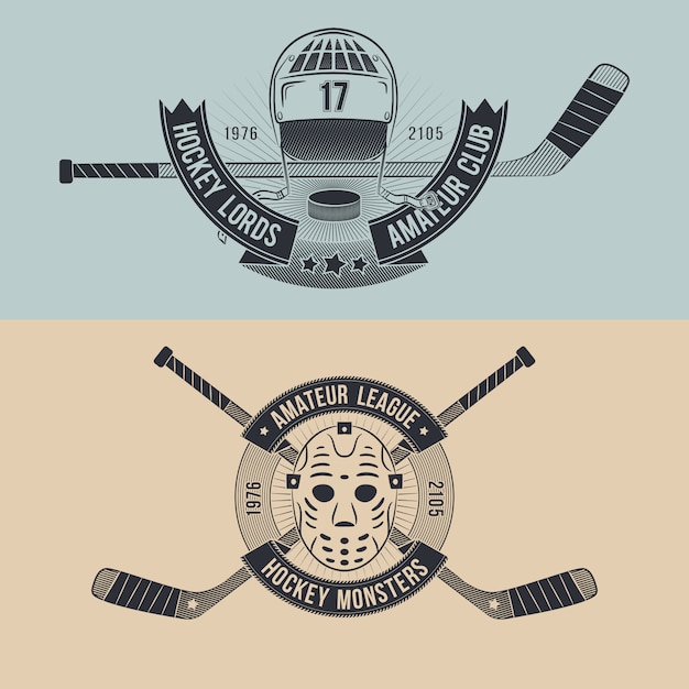 Hockeyteam of competitie logo set