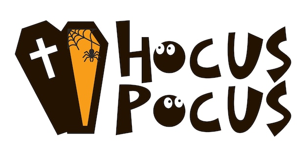 Hocus Pocus slogan inscriptie Vector citaten Illustratie voor Halloween