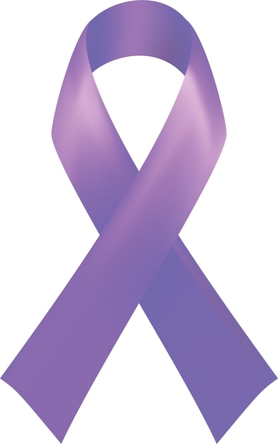 Vector hodgkin lymphoma awareness month lilac realistic ribbon isolated on white background