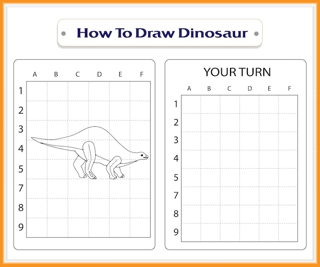 Hoe dinosaurus voor kinderen premium vector te tekenen