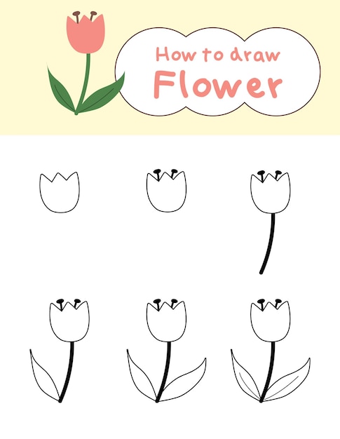 Hoe doodle schattige bloem te tekenen voor kleurboek