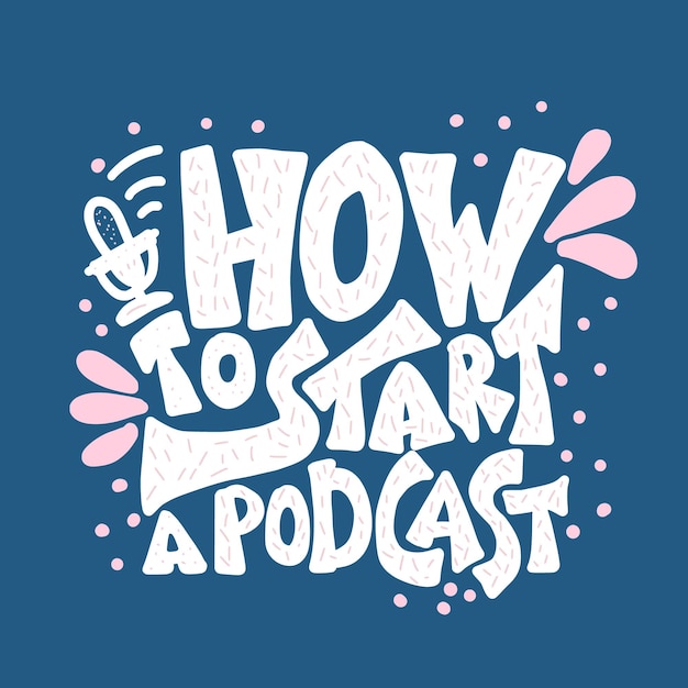 Hoe een podcast te starten citaten Vector illustratie