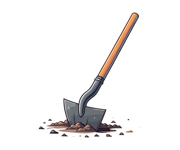 Vector hoe farm single tools vector illustration design