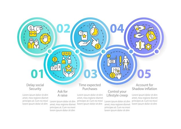 Hoe kunnen consumenten omgaan met inflatie blauwe cirkel infographic sjabloon?