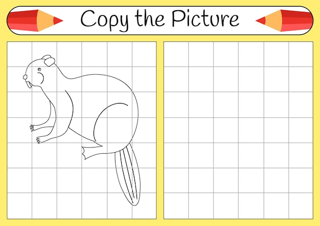 Hoe teken je een das Stap voor stap gebruik raster leren tekenen Tekenen tutorial Les voor kinderen Kleurplaat voor boek Educatieve kunstpagina voor kinderen Vector illustratie