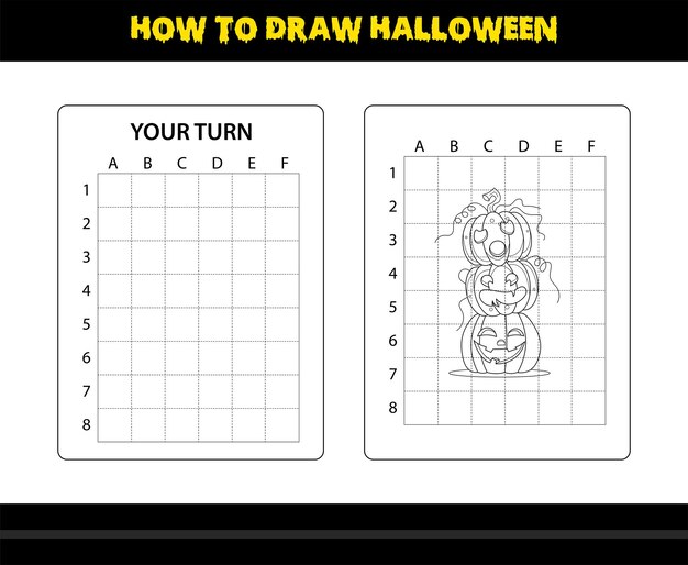Hoe teken je Halloween voor kinderen Halloween tekenvaardigheid kleurplaat voor kinderen