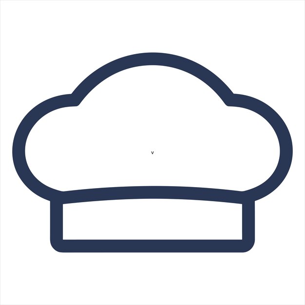 Vector hoed chefs platte icoon omtrek in de stijl van eenvoudige vector.