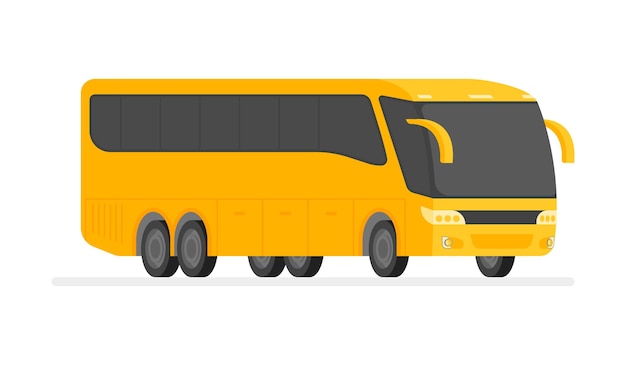 Hoek weergave bus op de weg vectorillustratie.