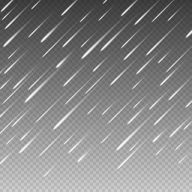 Hoekvormige regendruppels op een doorzichtige achtergrond voor web- en appgrafiekontwerp Vectorillustratie van Motion Drop-effect