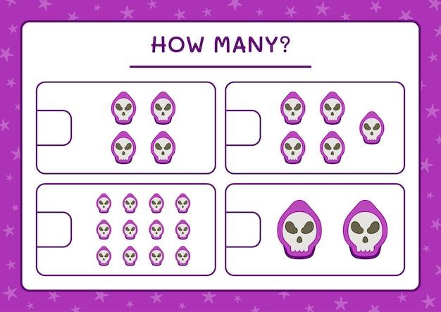 Hoeveel ghost, spel voor kinderen. vectorillustratie, afdrukbaar werkblad