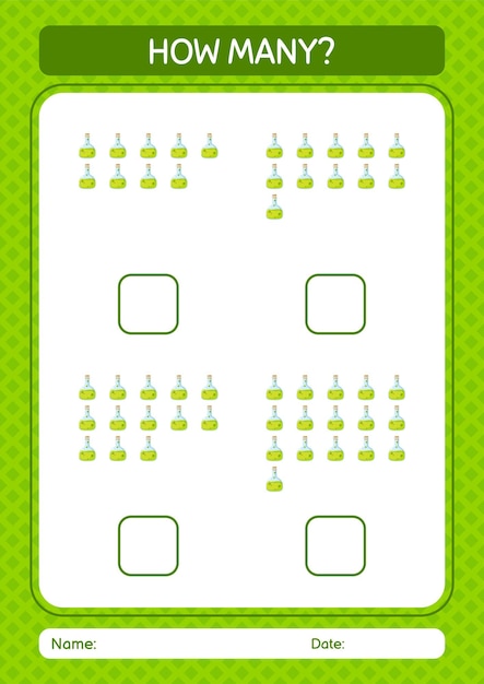Hoeveel telspel met werkblad voor chemische flessen voor kleuteractiviteiten voor kinderen?