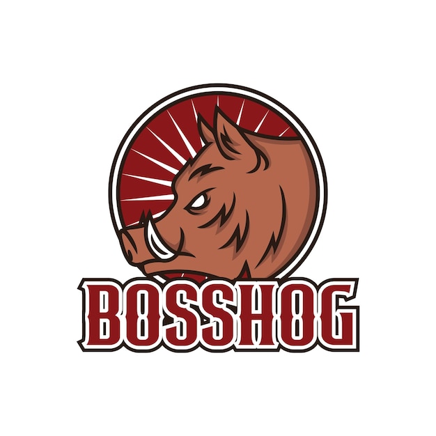 Hog Head Wild Boar Logo Design