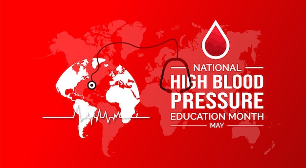Hoge bloeddruk onderwijs maand achtergrond of banner ontwerpsjabloon gevierd in mei