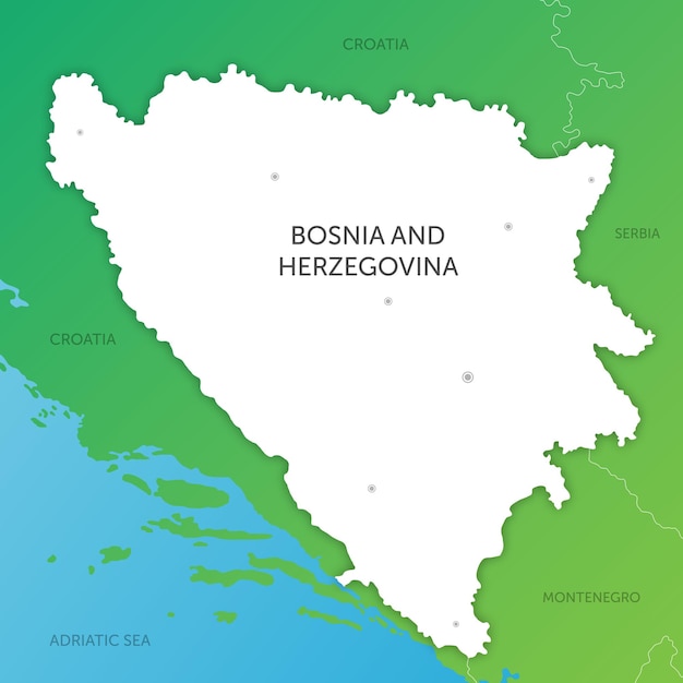 Vector hoge kwaliteit kleurenkaart bosnië en herzegovina papier gesneden