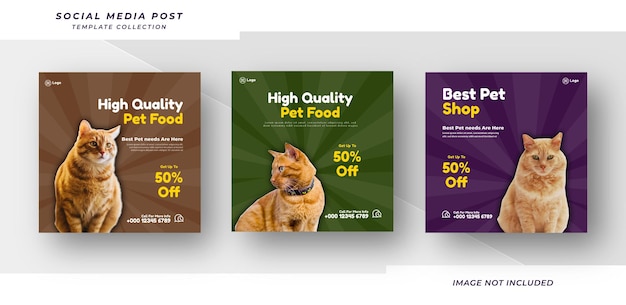 Hoge kwaliteit pet cat shop ontwerp promotie social media banner sjabloon