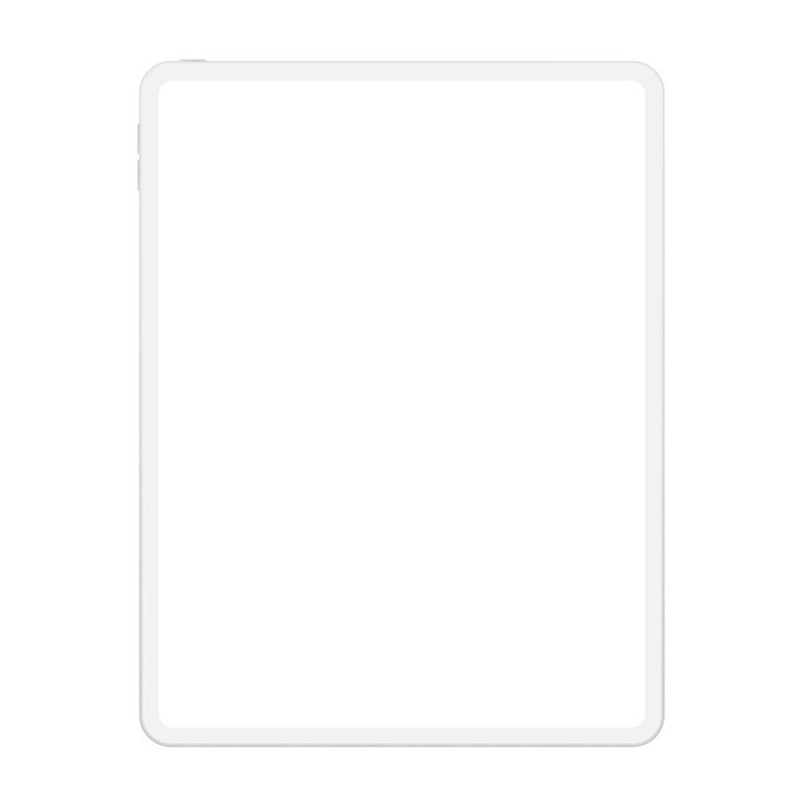 Hoge kwaliteit realistische nieuwe versie zachte schone witte tabletcomputer mockup met leeg wit scherm
