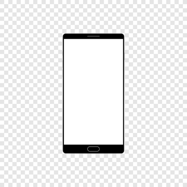 Hoge kwaliteit realistische slimme telefoon mock up met leeg scherm Zwarte gedetailleerde mobiele telefoon met camera volume en power knoppen Vector illustratie