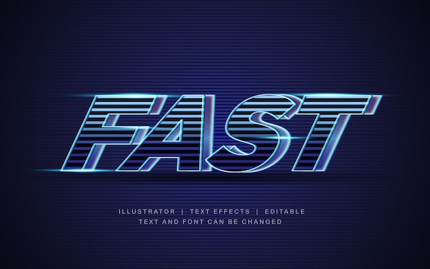 Hoge snelheid met blauw licht 3d teksteffect