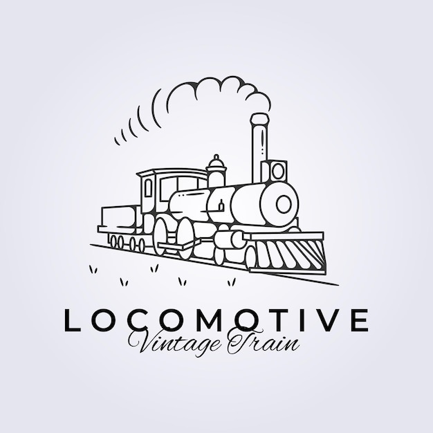 Vettore locomotiva hogwarts express logo del treno vintage disegno illustrativo vettoriale