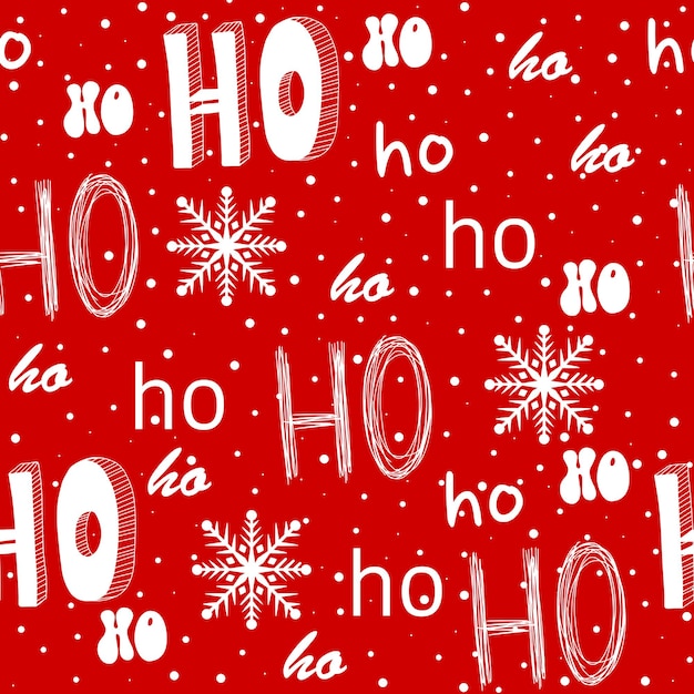 Hohohohoseamless pattern Funny Christmas background for gift wrapping