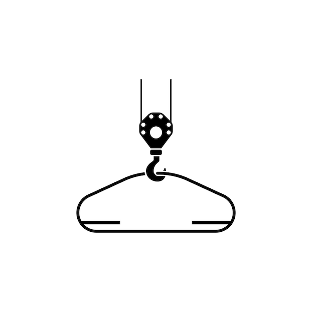 Hoist crane icon logo vector illustration design
